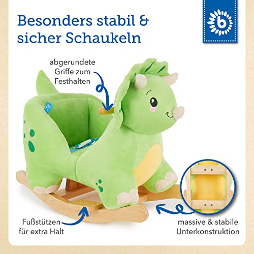 Schaukelpferd Bieco Plüsch Schaukeltier Dino Woody, 60 cm