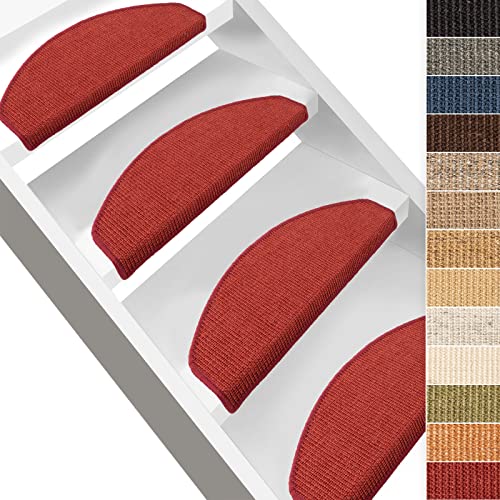 Stufenmatten Floordirekt Sisal rot innen 15 Stück halbrund