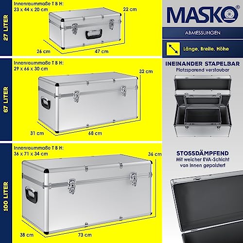 Aluboxen MASKO ® 3er SET Alu Boxen, Alubox, Alukiste