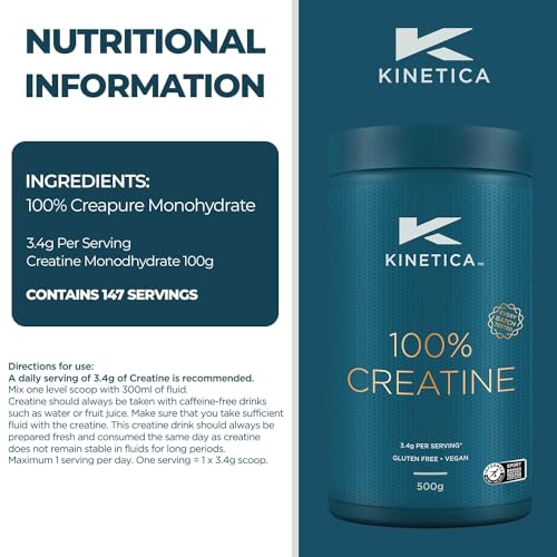 Creatine Monohydrat Kinetica 100 % Creatine Pulver 500 g