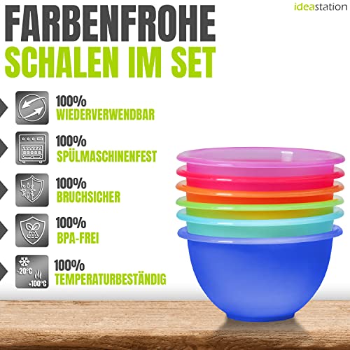 Plastikschüssel idea-station NEO 6 Stück, 16 cm/650 ml, bunt