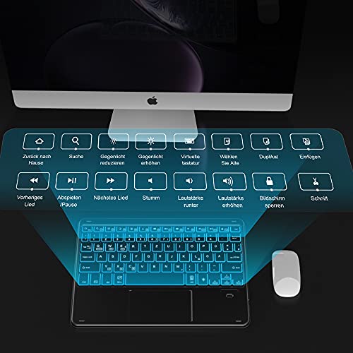 Tablet-Tastatur IVSOTEC beleuchtete Bluetooth Tastatur