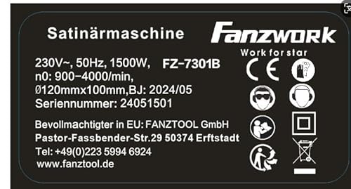 Schleifroller FANZWORK V2 1500 Watt Satiniermaschine