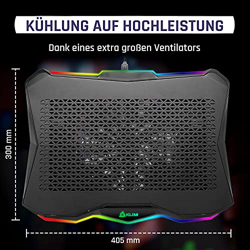 Laptop-Kühler KLIM Rainbow + mit RGB-Beleuchtung, 11″ – 17″