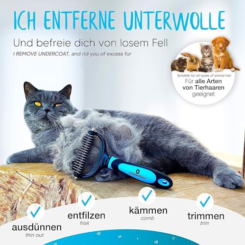 Hundestriegel LÖWENKÖNIG ® KRALLI 2.0 Verbesserte Unterfellbürste