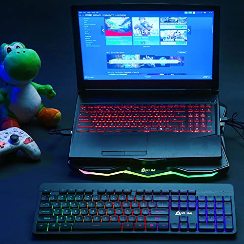 Laptop-Kühler KLIM Rainbow + mit RGB-Beleuchtung, 11″ – 17″