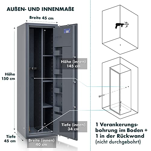 Waffenschrank (Klasse 0) Secureo SafeHero Waffenschrank