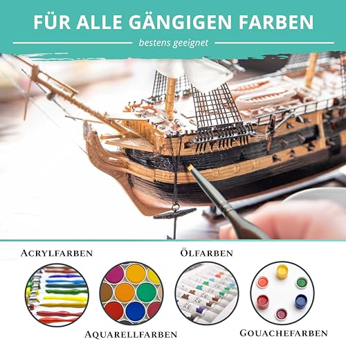 Aquarellpinsel CreaTek Premium Detail Pinselset Acrylfarben