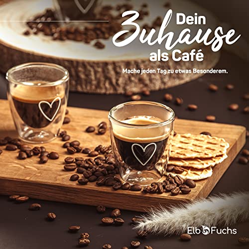 Espresso-Tassen ElbFuchs ® Espressotassen Set HERZ [4x 80ml]