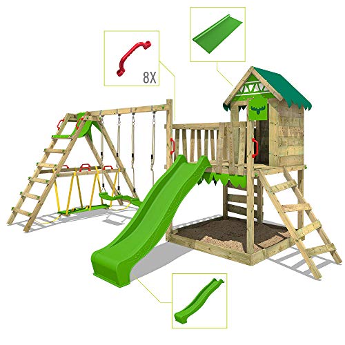 Spielturm Fatmoose Klettergerüst JazzyJungle Jam XXL mit SurfSwing