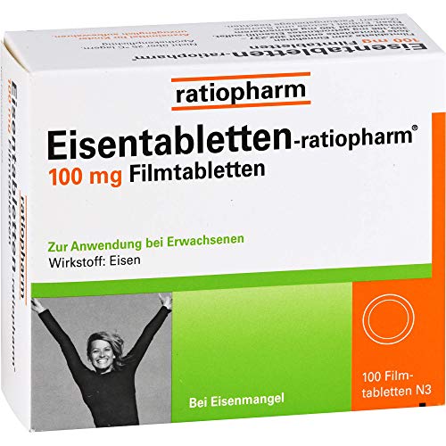 Eisentabletten Ratiopharm, 100 mg Filmtabletten 100 St