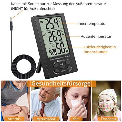 Min-Max-Thermometer Neoteck Digitale Thermo Hygrometer