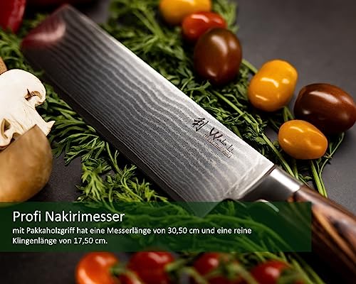 Damast-Küchenmesser Wakoli EDIB Damastmesser Nakiri Messer