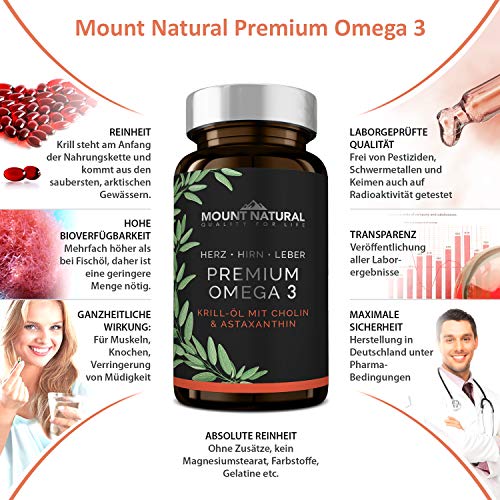 Krillöl Mount Natural, 1180mg mit hochdosiertem Omega-3