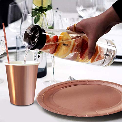 Pappteller iZoeL 60 STK 9″ Partyteller Rosegold Stabile