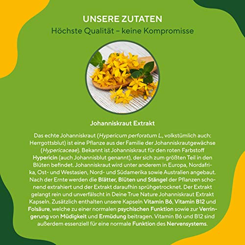 Johanniskraut TRUE NATURE Kapseln hochdosiert – 200 Kapseln