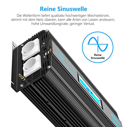 Wechselrichter 2.000 W GIANDEL Reiner Sinus Wechselrichter