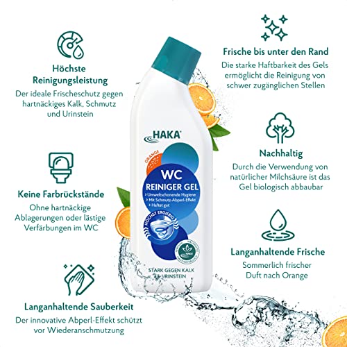 Urinsteinentferner HAKA WC Reiniger Gel Orange, gegen Kalk