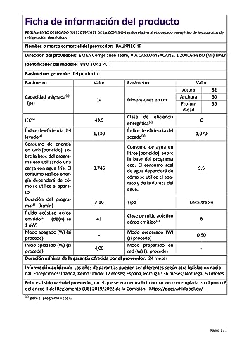 Geschirrspüler A+++ Bauknecht BBO 3O41 PLT Integrierbarer