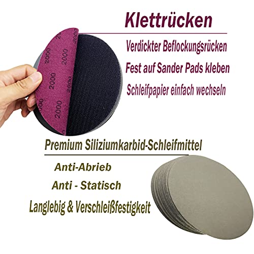 Schleifscheiben 150 mm AutKerige Schleifpapier Klett 40 Stück