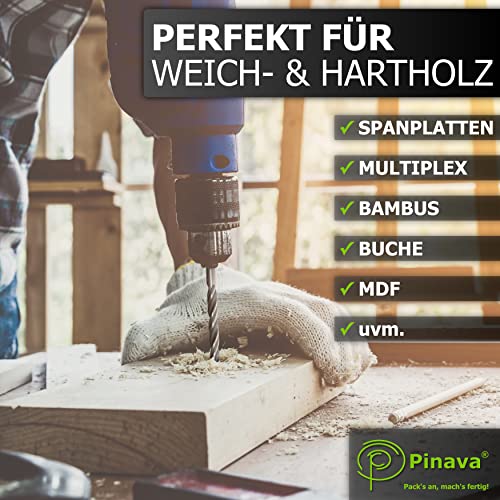 Holzbohrer Pinava ® Set 3mm-10mm [zentriert & scharf] Set