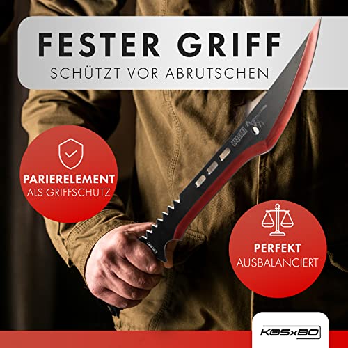 Machete KOSxBO mit roter Klinge Troodon Dinosaurier Edition