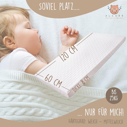 Matratze 60×120 cm Alcube ® Babymatratze mit Spannbettlaken