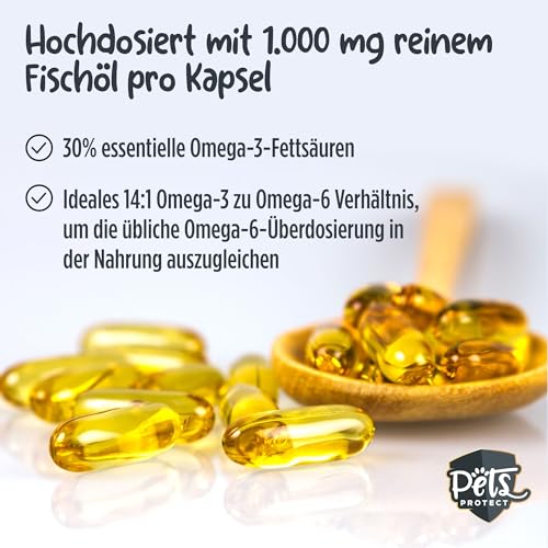 Hunde-Ergänzungsfutter Pets PROTECT Omega-3 Kapseln