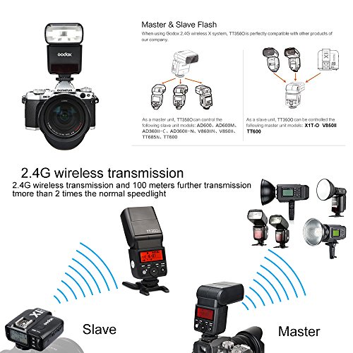 Blitzgeräte GODOX TT350o 2.4G HSS 1/8000s TTL GN36