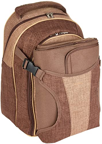 Picknickrucksack BRUBAKER für 4 Personen Braun