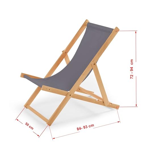 Strandstuhl IMPWOOD Liegestuhl blau, aus Holz,bis 100 kg