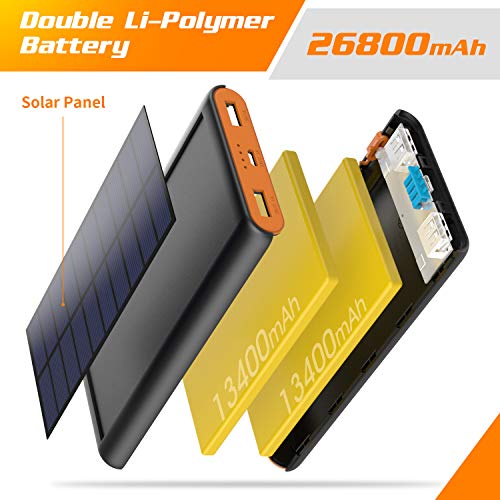 Solar-Powerbank QTshine Solar Powerbank 26800mAh, Extern