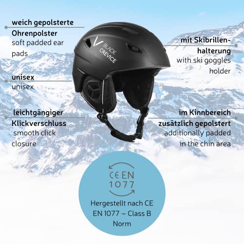 Snowboardhelm Black Crevice Erwachsene Skihelm Streif, matt