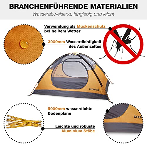 2-Personen-Zelt KeenFlex 1-2 Personen Camping, doppelwandig