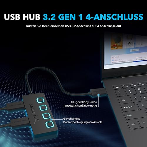 USB-Hub Sabrent USB Hub 3.2×1, USB Adapter, USB Verteiler