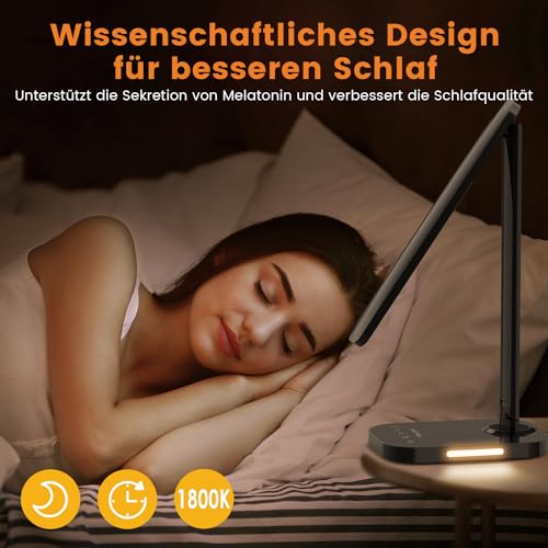 Schreibtischlampe LASTAR Dimmbare 12W LED-Nachttischlampe