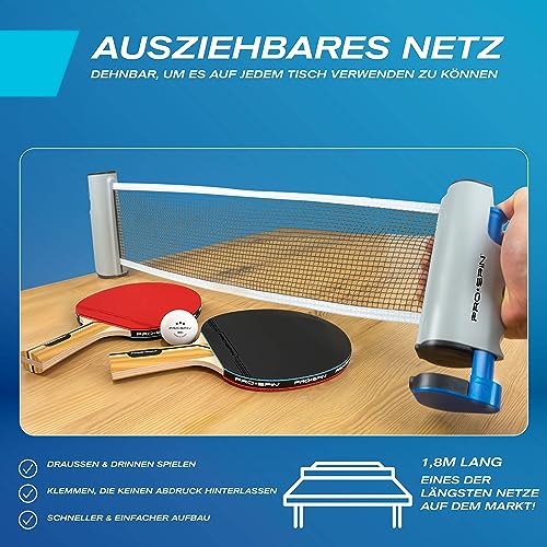 Tischtennisnetz PRO SPIN PRO-SPIN Ausziehbares Tragbares