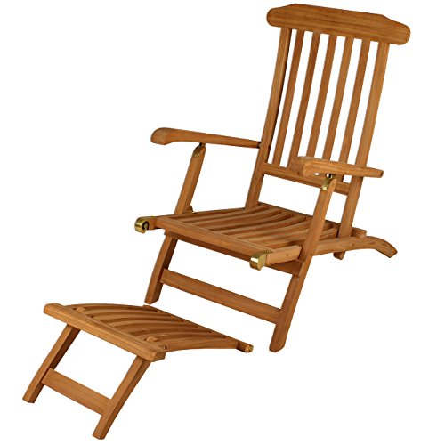 Deckchair Teak Divero Liegestuhl eleganter Deckchair Florentine