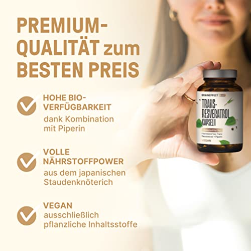 Resveratrol-Kapseln BrainEffect Trans Resveratrol 500mg, Vegane