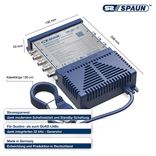 Multischalter Spaun SMS 5807+ NF, Kompakt-, für 8 Teilnehmer