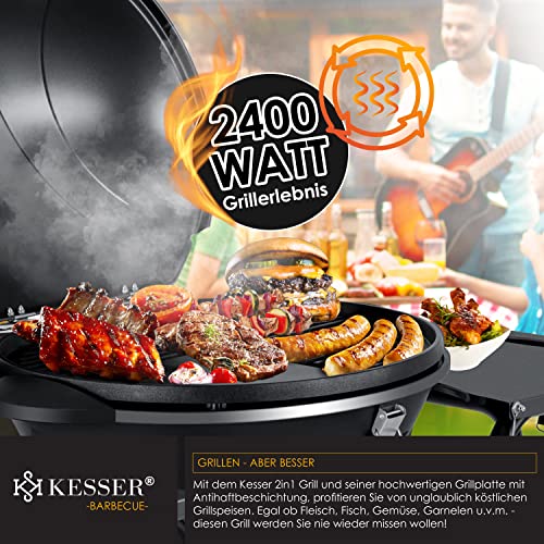 Standgrill KESSER ® elektrischer Elektrogrill 2in1 Tischgrill