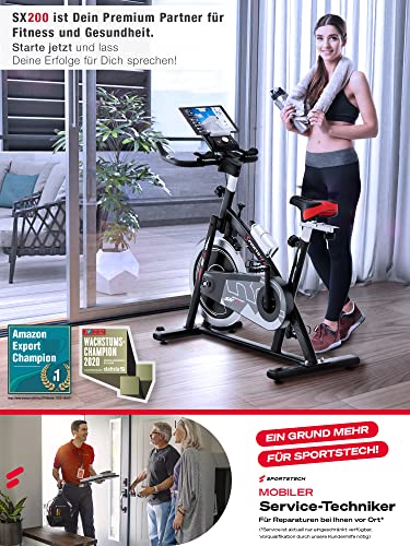 Indoor Bike Sportstech Ergometer Heimtrainer, 22KG Schwungrad