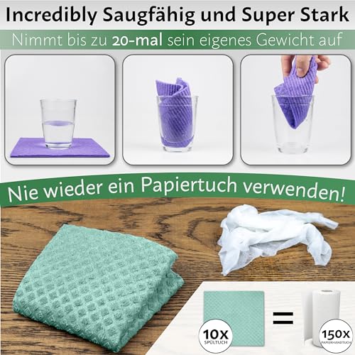 Spültuch Green Dodo Spüllappen 10er Pack – Abwaschlappen Küche