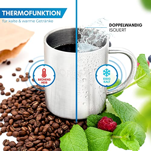 Edelstahlbecher NORDMUT ® Edelstahl Thermobecher [2er Set] Camping