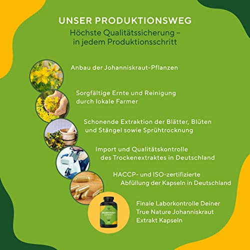 Johanniskraut TRUE NATURE Kapseln hochdosiert – 200 Kapseln