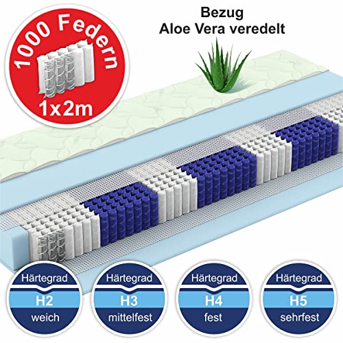 Taschenfederkernmatratze 120 x 200 Matratzen Perfekt 7-Zonen