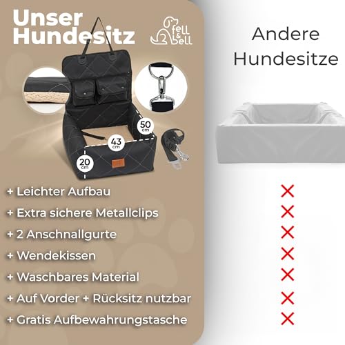 Hunde-Autositz fell&bell – Premium Hunde Autositz