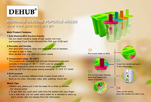 Eis-am-Stiel-Formen DEHUB Eisformen Silikon, Popsicle Formen