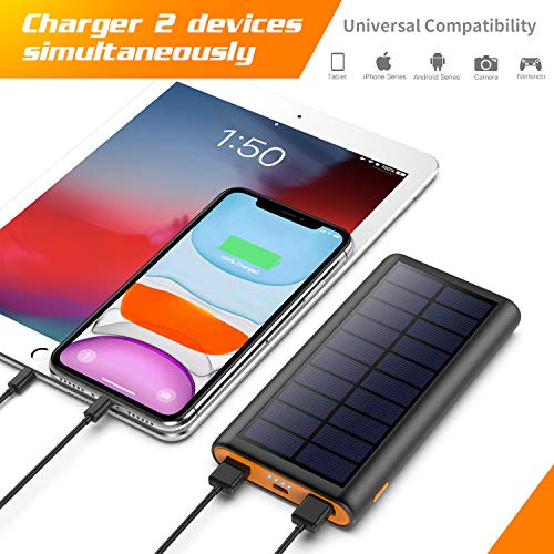 Solar-Powerbank QTshine Solar Powerbank 26800mAh, Extern