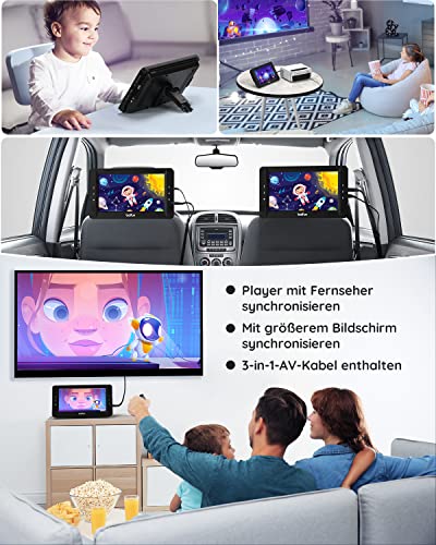 Auto-DVD-Player BOIFUN DVD Player Auto 2 Bildschirme 10,5″